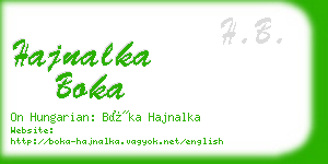 hajnalka boka business card